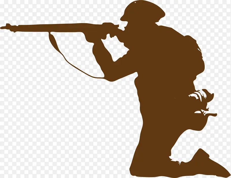 咖啡色射击士兵