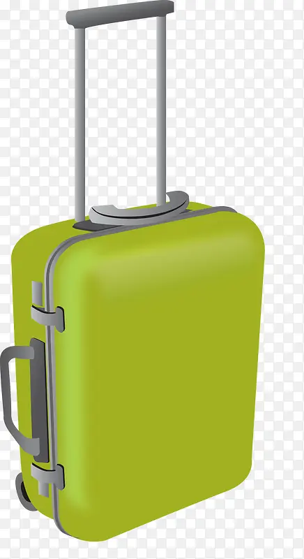 可爱绿色旅行箱矢量图
