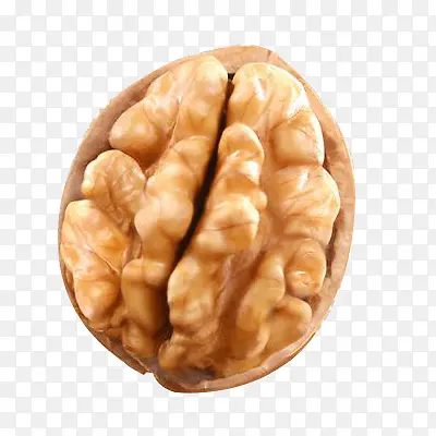 一个撬开一半的核桃仁