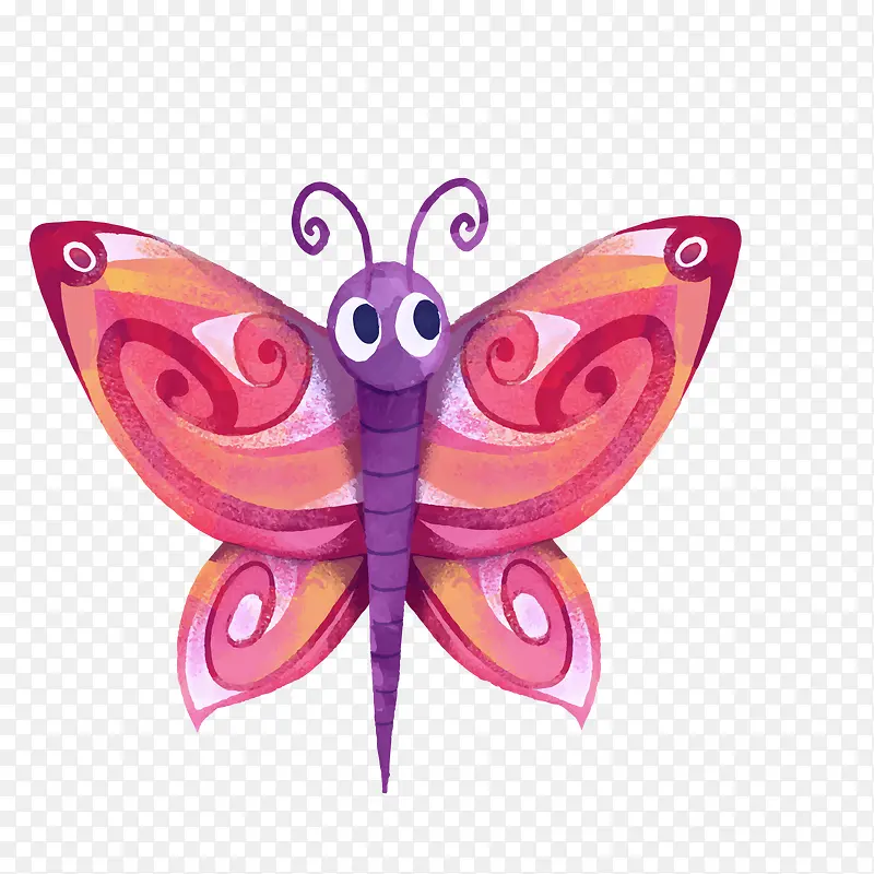 粉紫色卡通昆虫蝴蝶