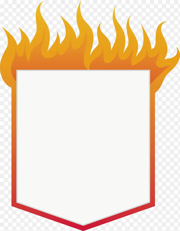 五边形火焰标题框