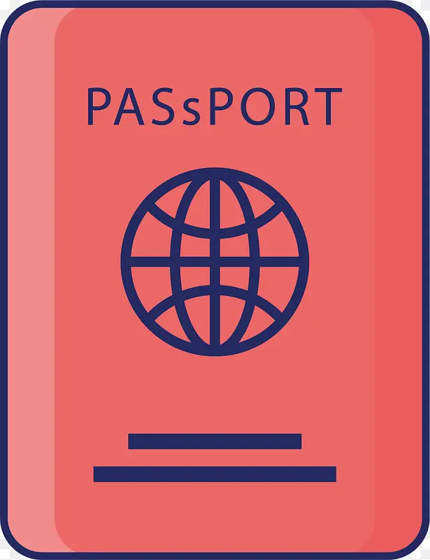 矢量图红色国际护照