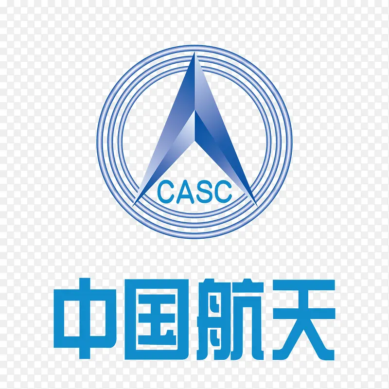 蓝色中国航天logo标志