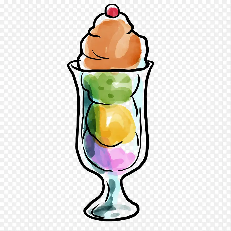 手绘彩绘饮品冰淇淋设计