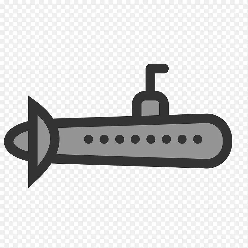 灰色潜艇卡通图标