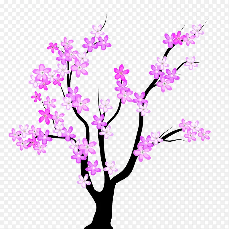 现代简约紫色树枝