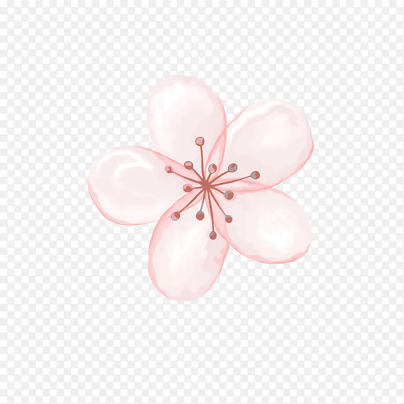 粉色系花朵彩绘图