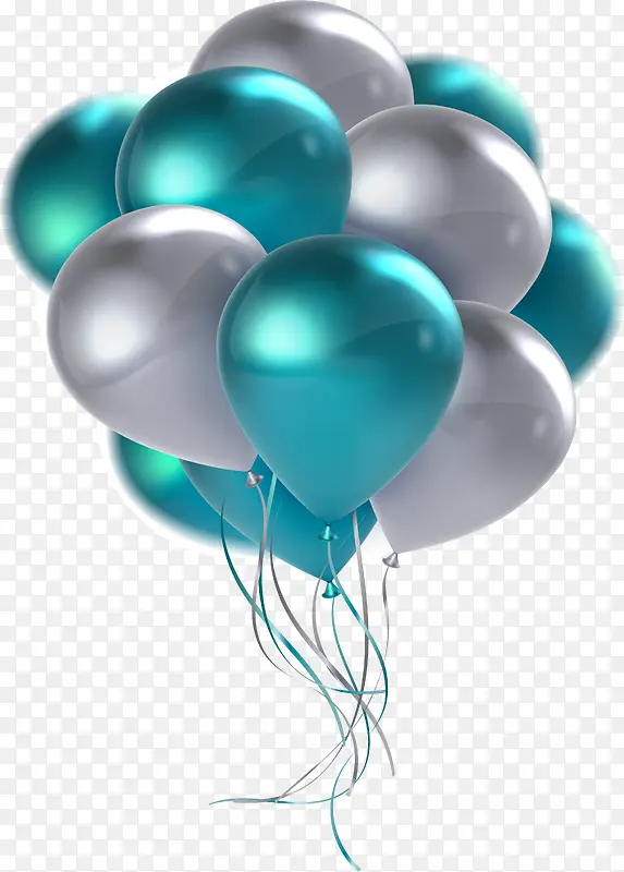蓝色简约气球装饰图案