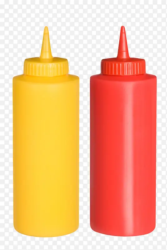 红黄色调味品塑料番茄酱包装实物
