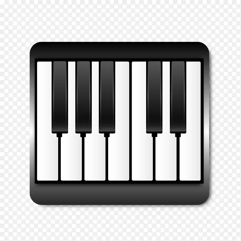 黑白钢琴图标