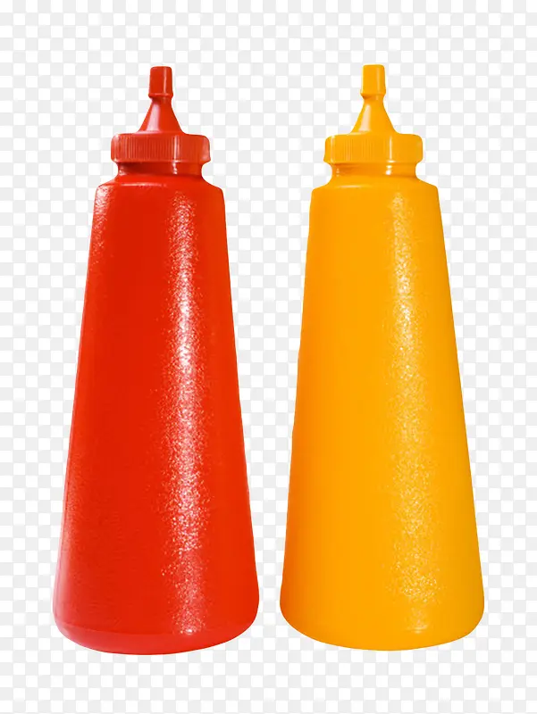 红黄色挤压式塑料瓶子番茄酱包装