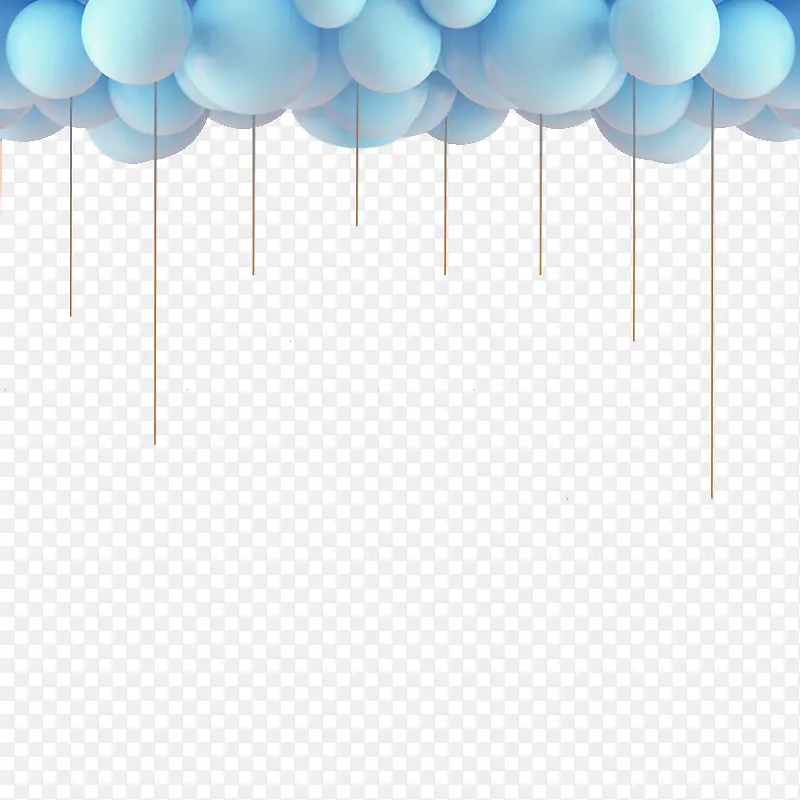 蓝色气球元素