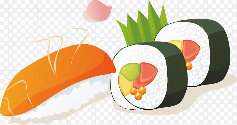 紫菜包饭食物卡通海报促销素材