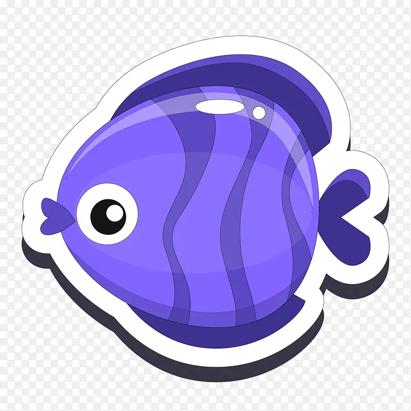 卡通紫色的热带鱼设计