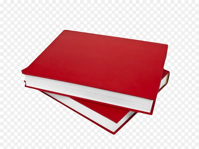 红色皮质较厚堆起来的书实物