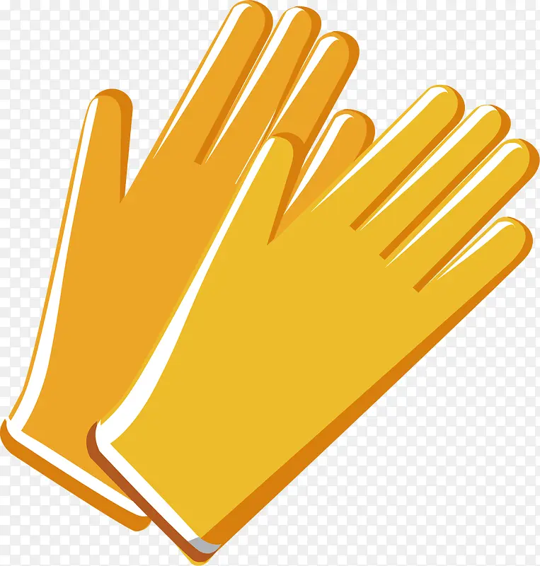 黄色胶皮手套设计图标