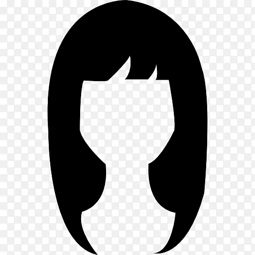 女人乌黑的长头发的形状图标