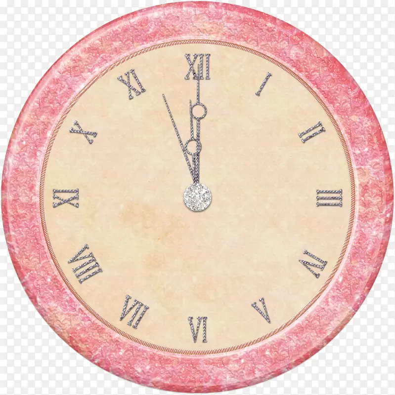 粉色圆形时钟