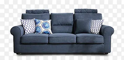 欧式简约蓝色三人沙发