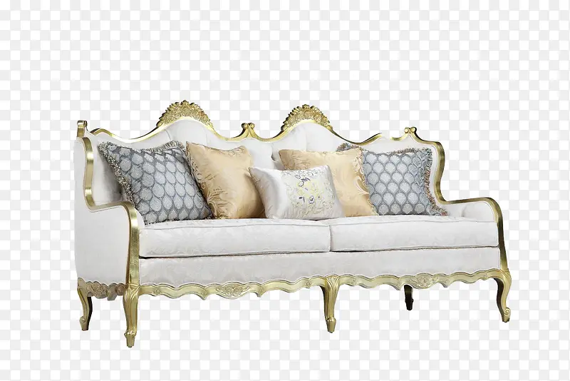 法式浪漫花式布艺实木三人沙发