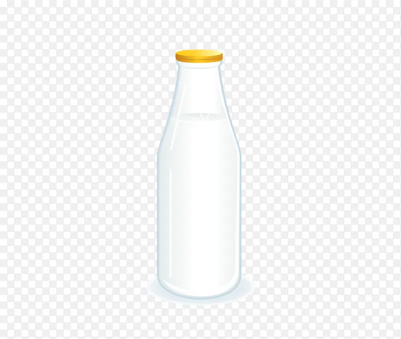 透明玻璃牛奶瓶矢量图下载