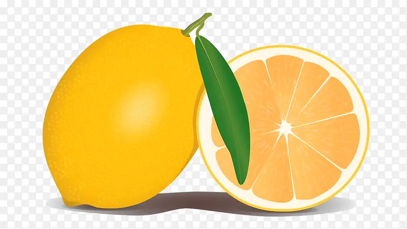手绘黄色柠檬图