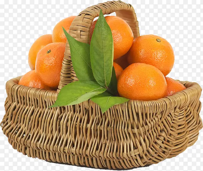 一筐新鲜的橘子