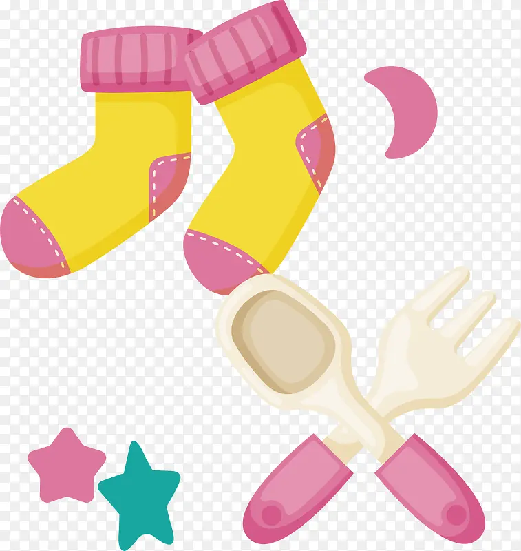 彩色袜子儿童刀叉卡通可爱婴儿用