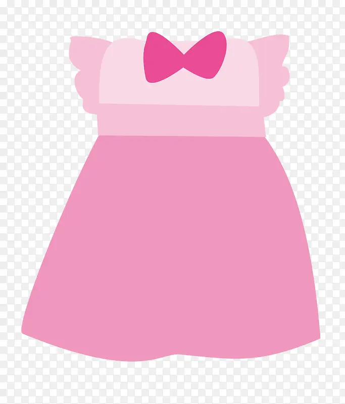 手绘卡通粉色小裙子