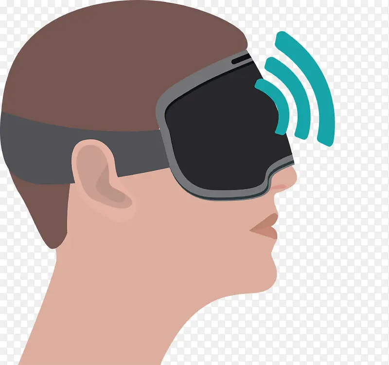 体验VR镜虚拟现实人物矢量素材