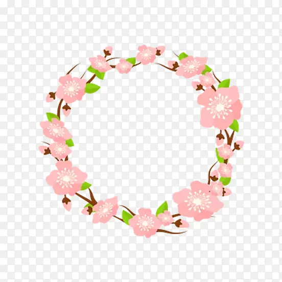 粉色花朵环