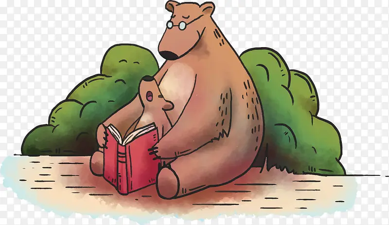 熊宝贝跟爸爸看书