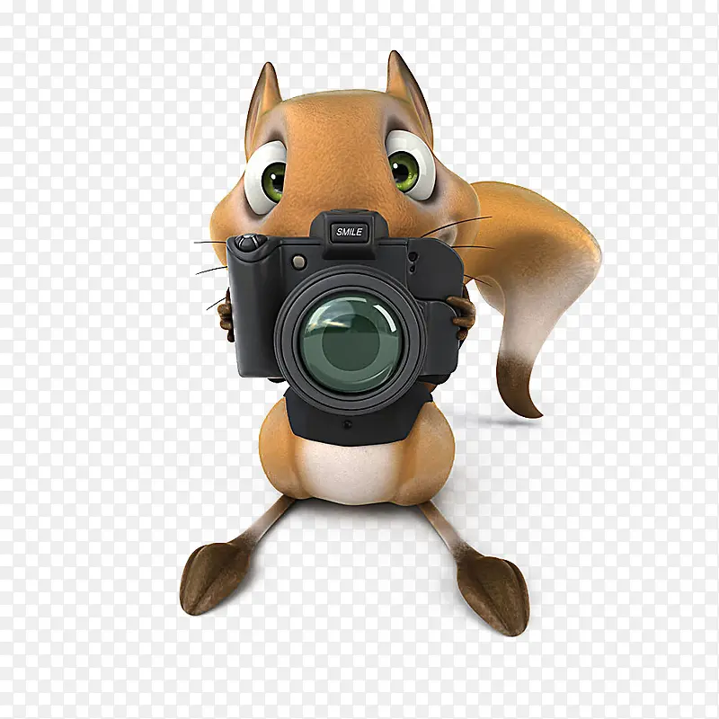 拿相机的松鼠