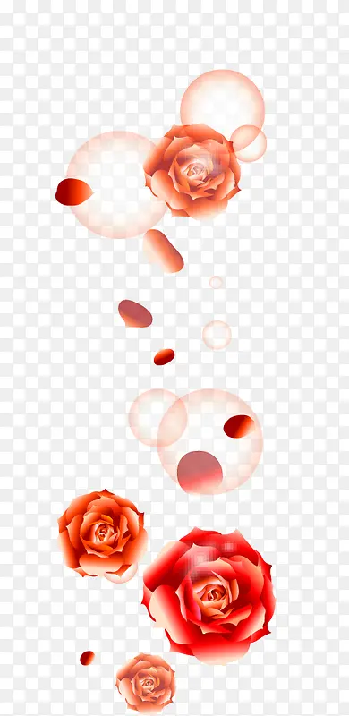 抽象梦幻浪漫玫瑰花泡泡