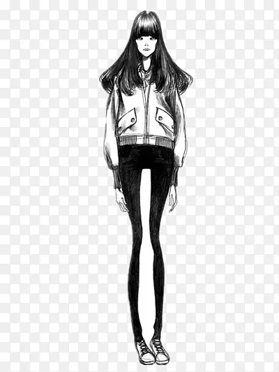 女孩的瘦长腿