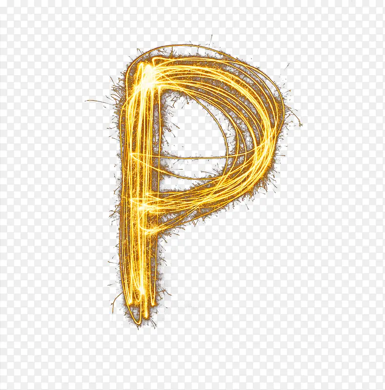 金色字母P