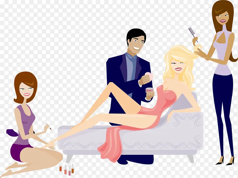做发型化妆的女人