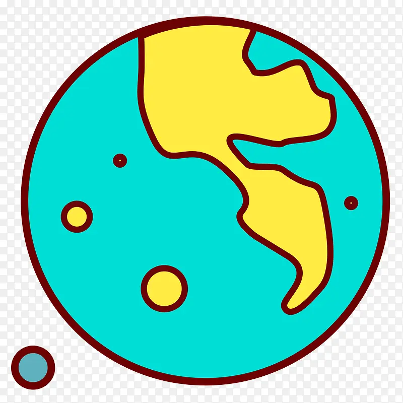 彩色手绘圆弧地球元素