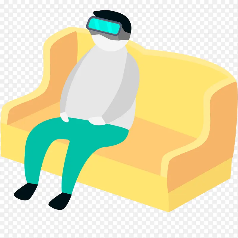 VR虚拟现实眼镜插画