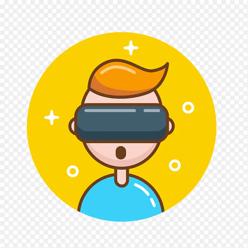 VR眼镜手绘创意矢量免抠图PNG