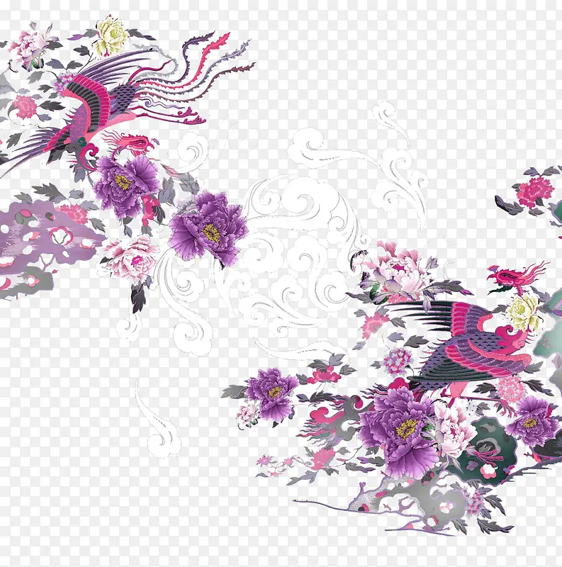 紫色云锦织布花纹