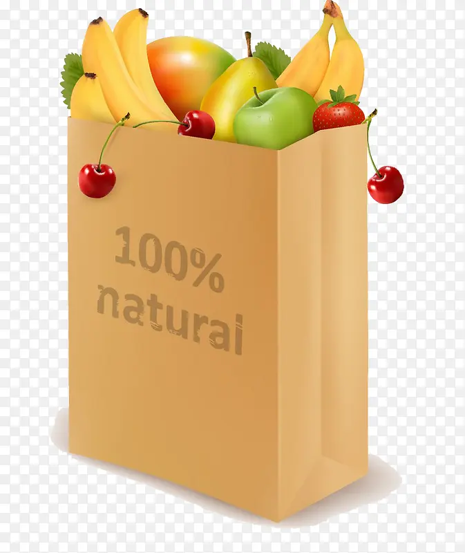 纸袋里面的水果