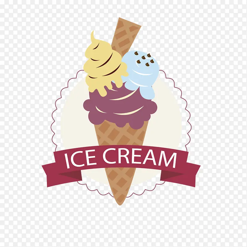 紫色奶油冰淇淋图案