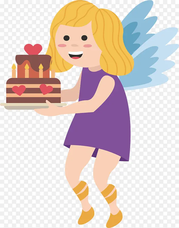 送蛋糕的情人节天使