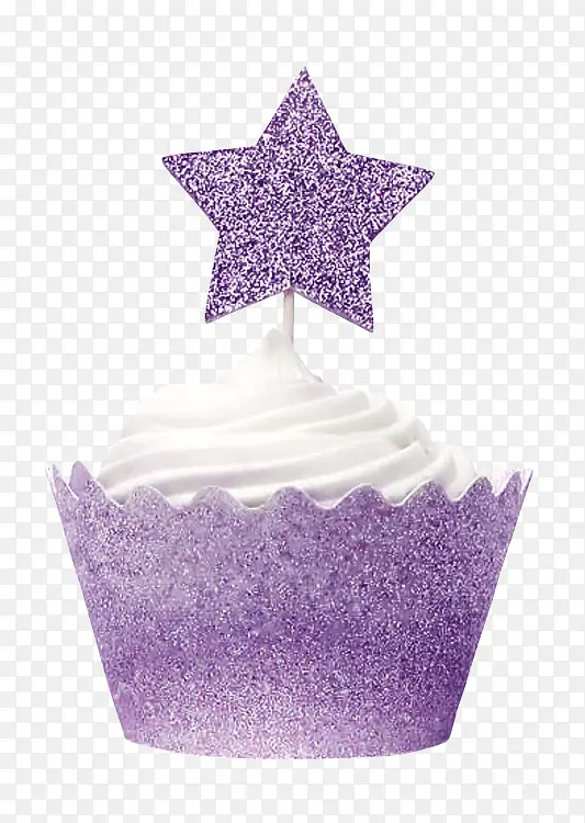 紫色纸杯奶油蛋糕