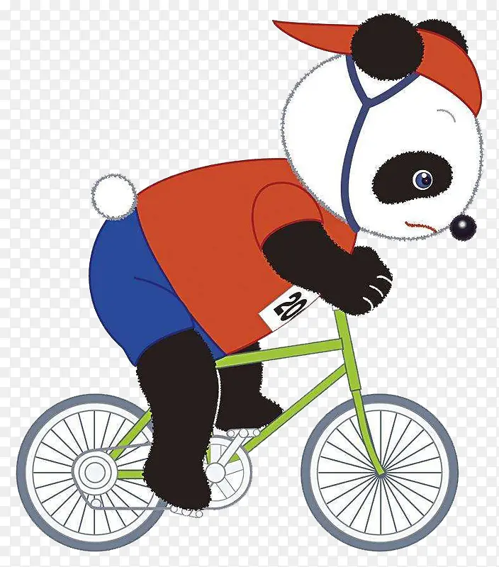 熊猫在用力骑单车