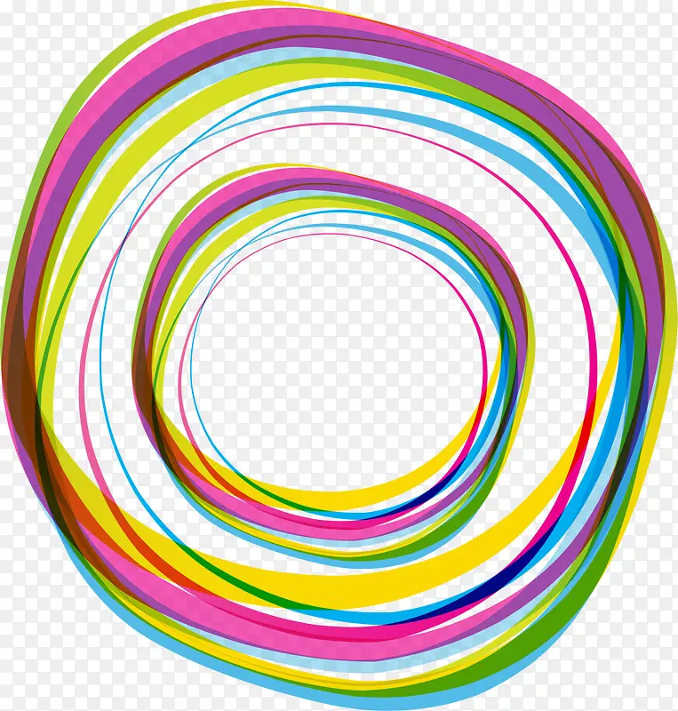 彩色线条圆环