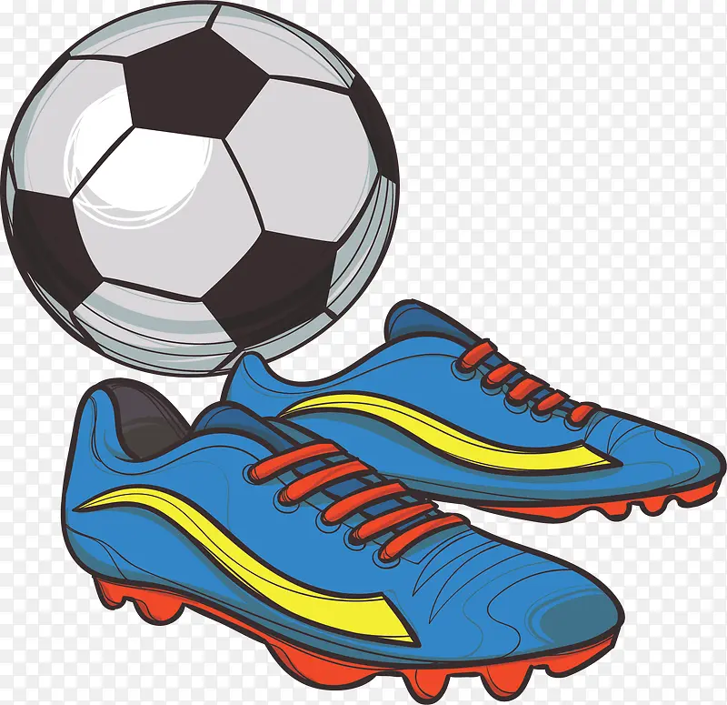 足球比赛蓝色球鞋