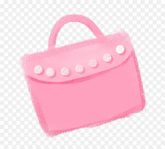 粉色小清新手绘手提包素材