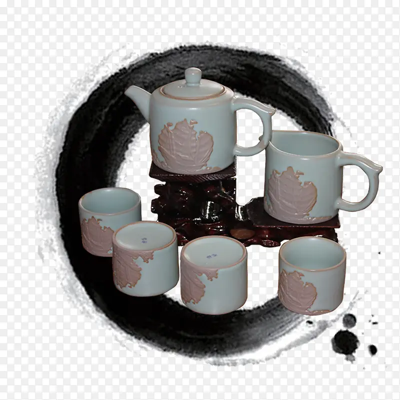 水墨中国风陶瓷茶具